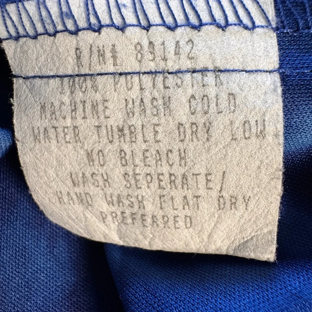 Vintage POSITANO Men's Club Rave Slim Shirt Y2K 90 Metallic Tie-dye Blue USA  XL